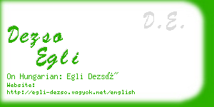 dezso egli business card